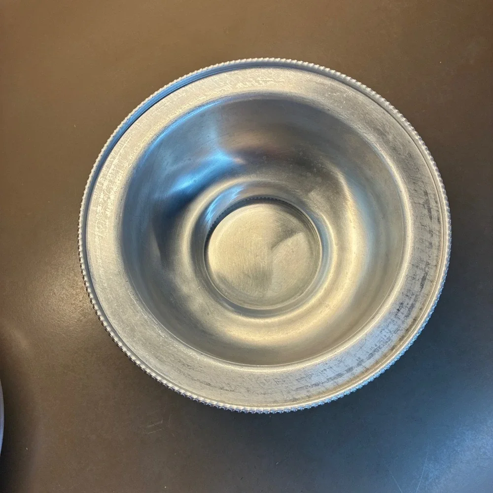Vintage B W Buenilum Hand Aluminum  Bowl With Lid 1950s MCM Mid-Century Modern